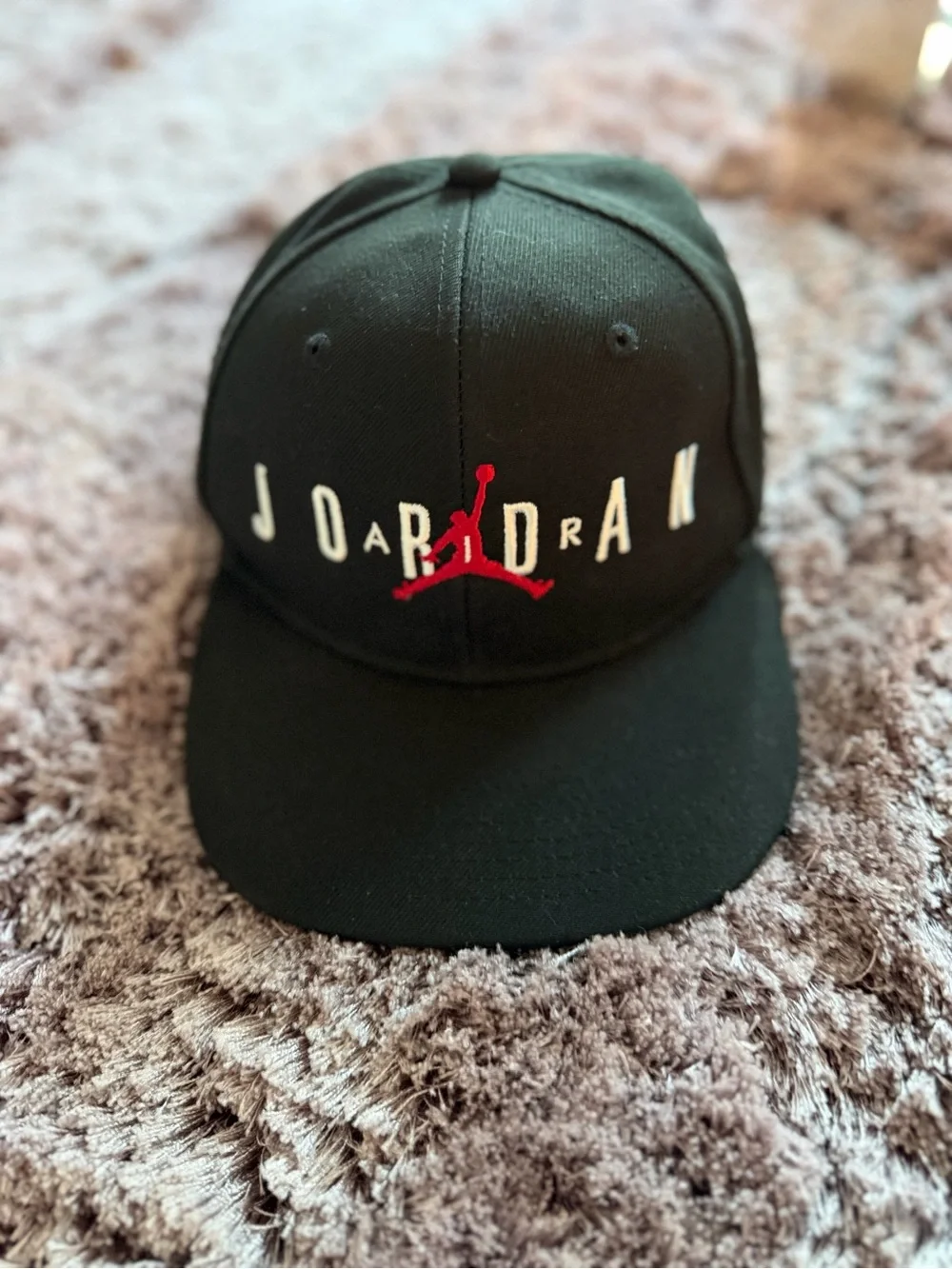 Jordan Youth Black Cap with Red Jumpman Logo